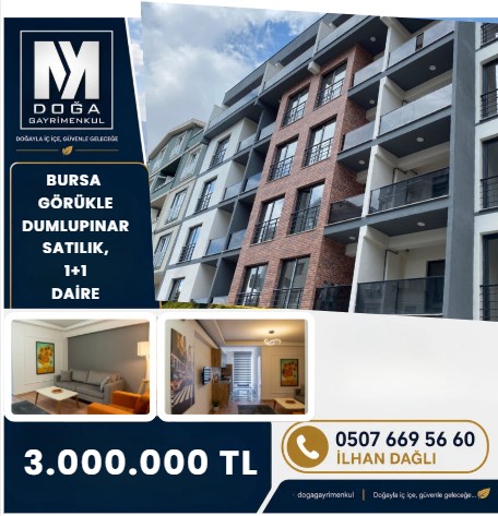 MK DOĞA GAYRİMENKULDEN GÖRÜKLE DUMLUPINARDA SATILIK 1+1 DAİRE