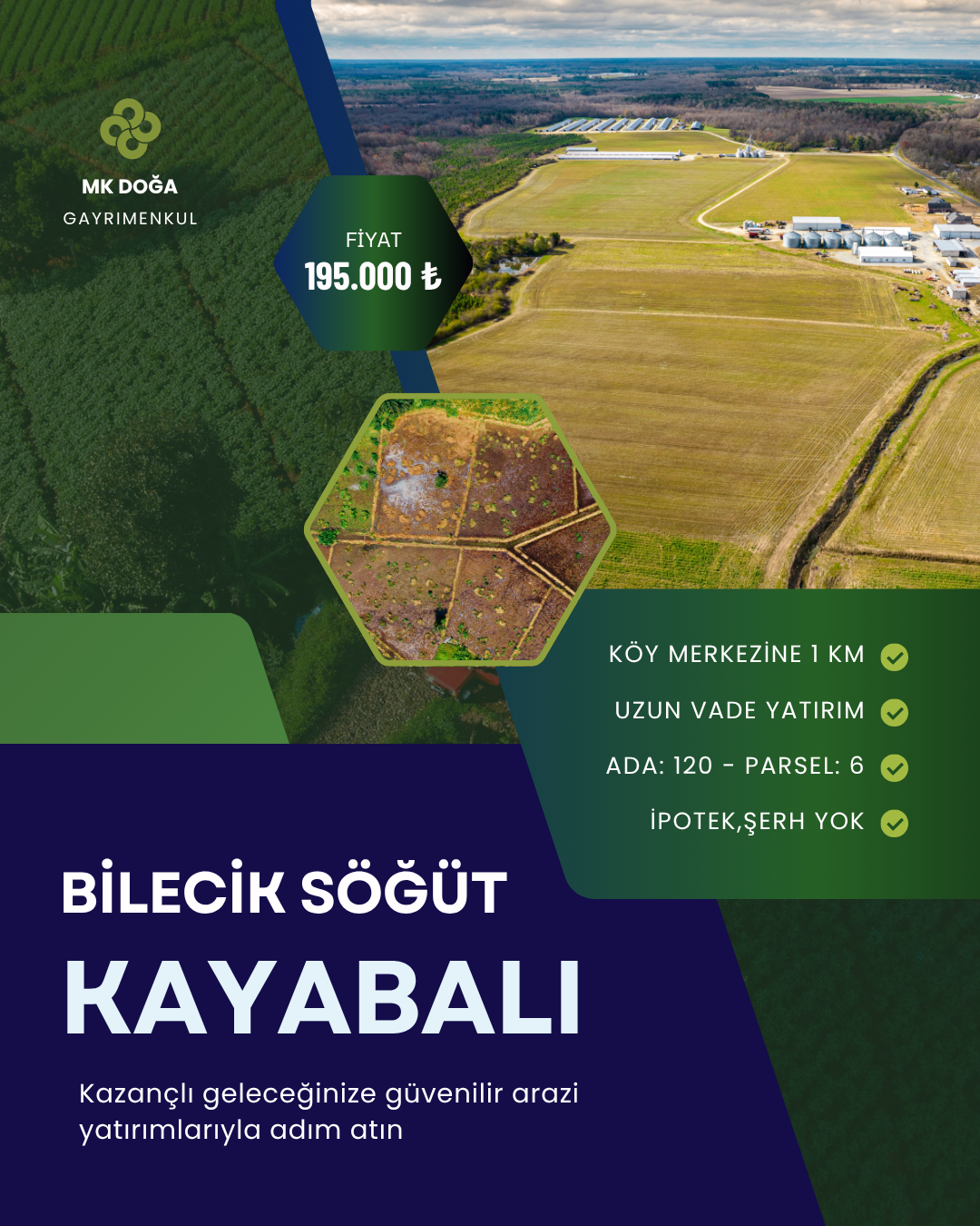 Bilecik Söğüt Kayaballı’da Yatırımlık 2.668 m² Satılık Tarla
