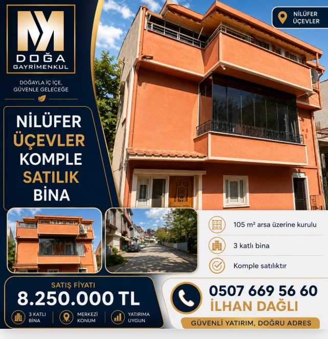 MK Doğa Gayrimenkulden Üçevler’de 3 Katlı Komple Satılık Bina